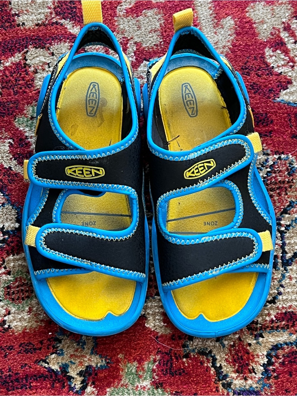 Keen Blue Black Knotch Creek Open Toe Water Shoes Sandals Boys 13 EUC